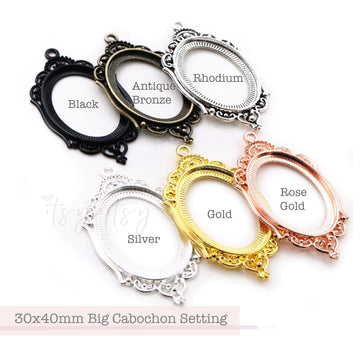 1pc, 30x40mm, Big Cabochon Settings - Choose your colour